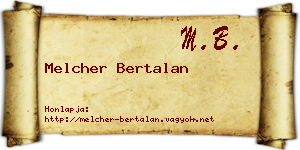 Melcher Bertalan névjegykártya