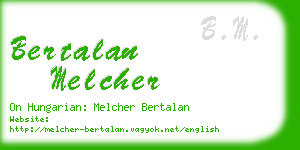 bertalan melcher business card